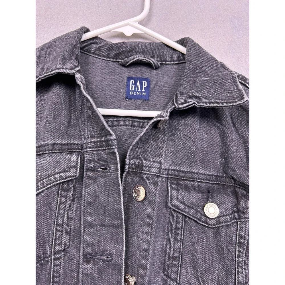 GAP Denim Jacket Cotton Faded Black XS Womens